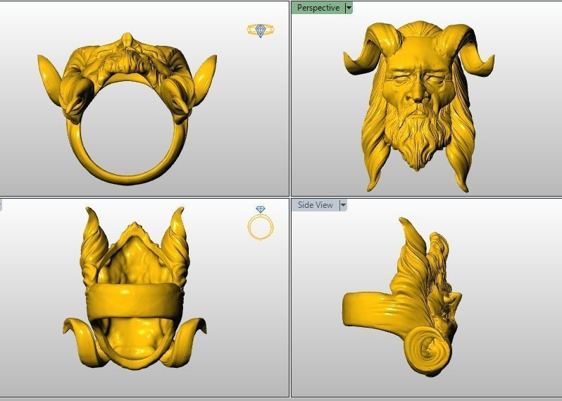 Collection 13 Skull rings 3D print model_10