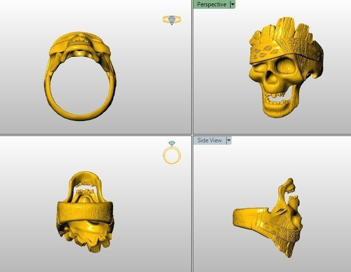 Collection 13 Skull rings 3D print model_3