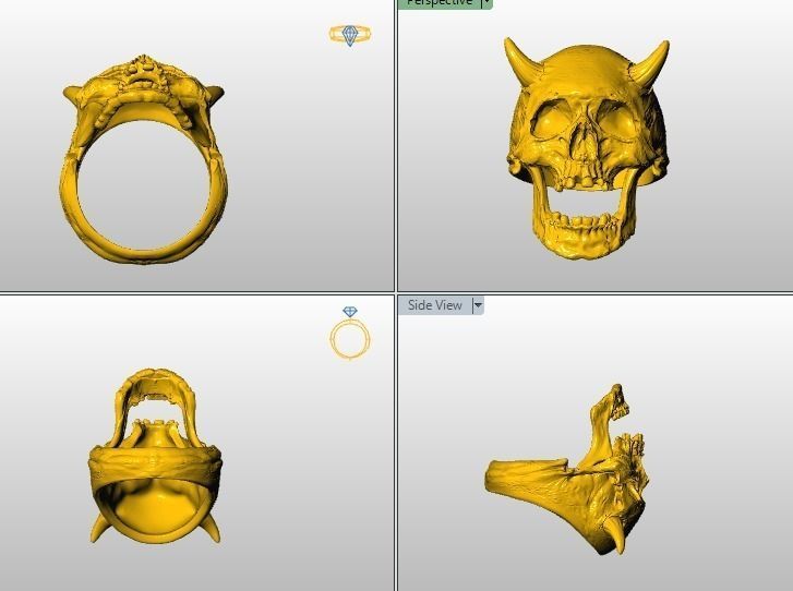 Collection 13 Skull rings 3D print model_11