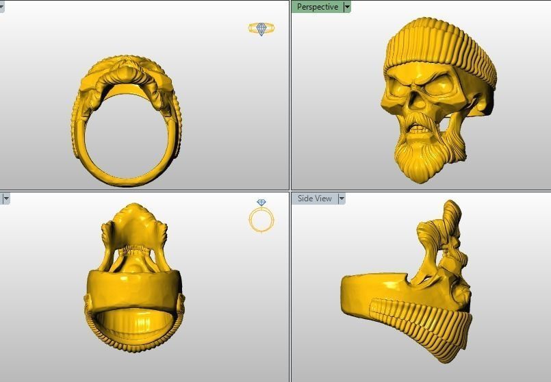 Collection 13 Skull rings 3D print model_7