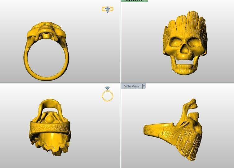 Collection 13 Skull rings 3D print model_9