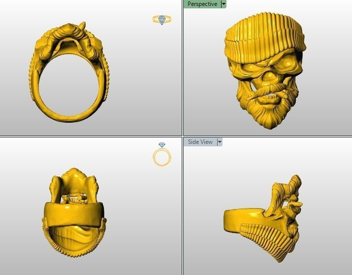 Collection 13 Skull rings 3D print model_1