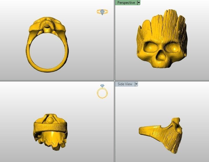 Collection 13 Skull rings 3D print model_4