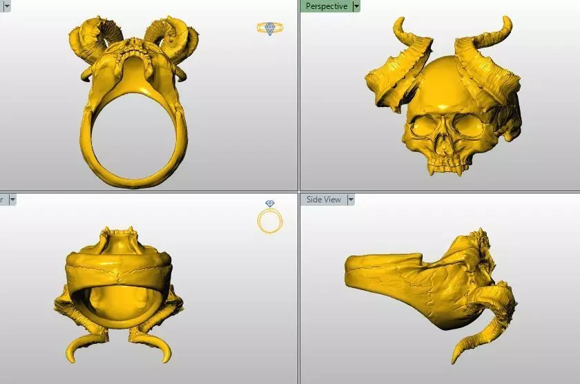 Collection 13 Skull rings 3D print model_0