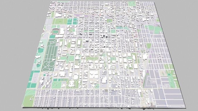 Cityscape Champain Illinois United States  3D model