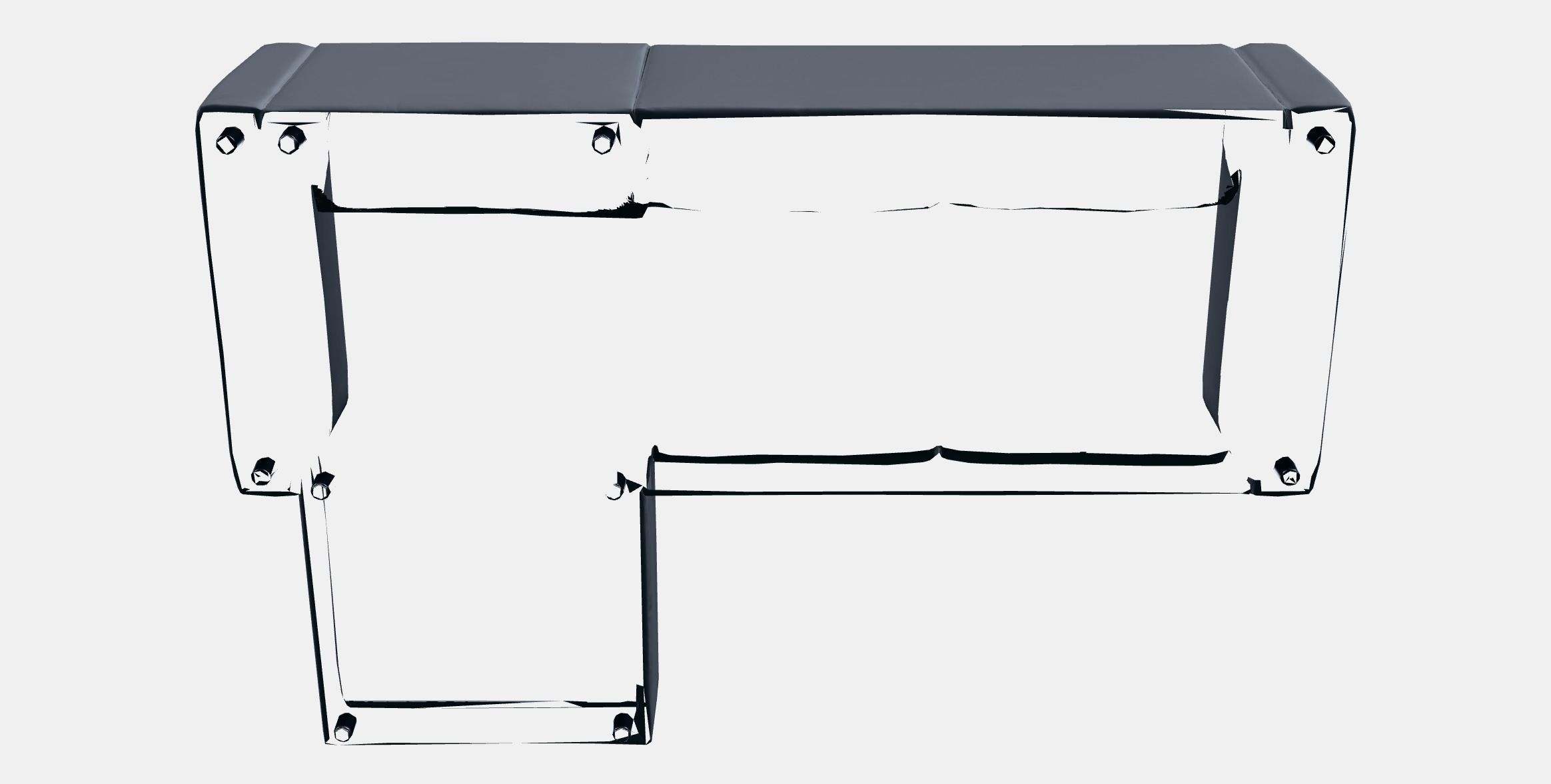 VIMLE 3seat sofa with chaise longue Low-poly 3D model_8