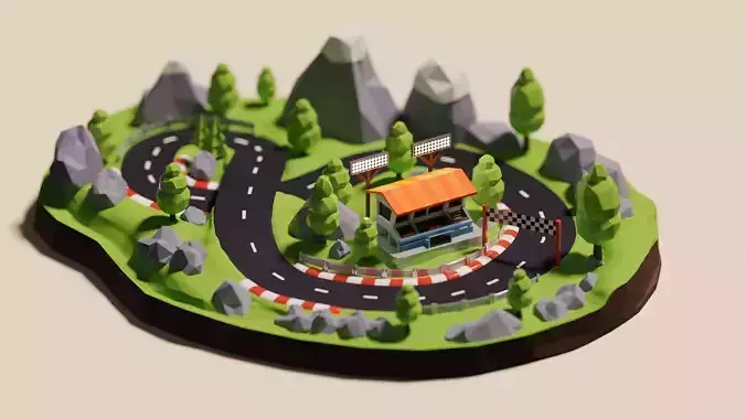 Lowpoly Race Track - Free