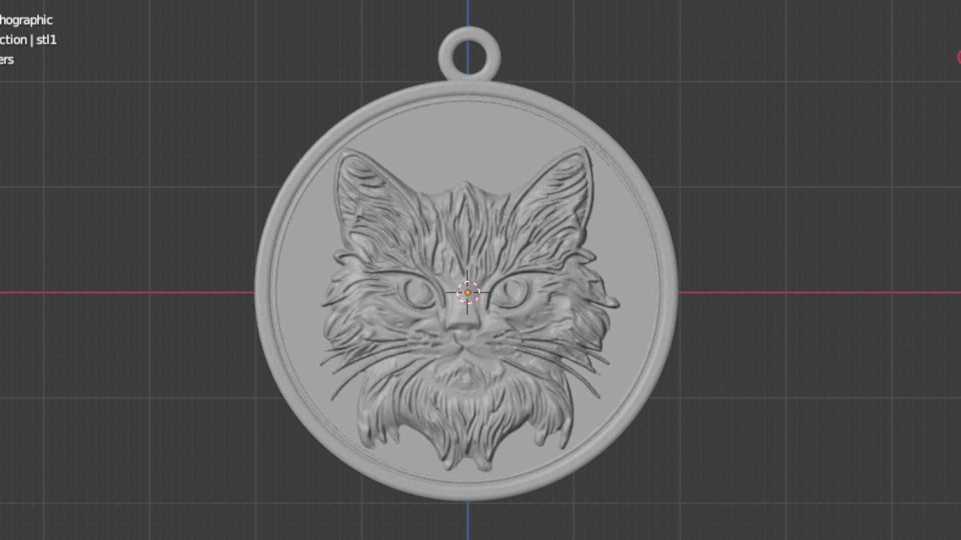 Cat pendant-02 3D print model_5