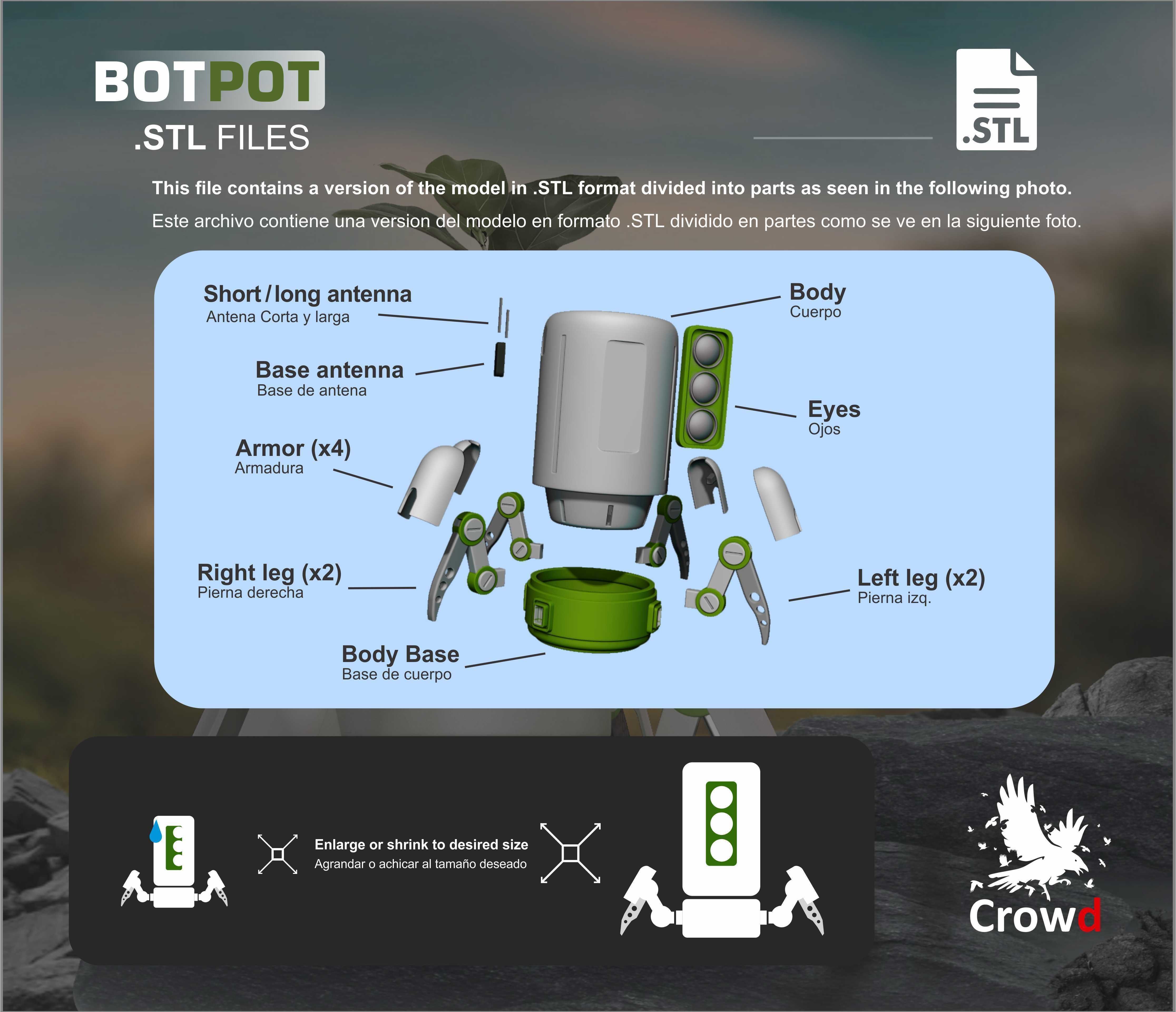 BOT POT DOUBLE IRRIGATION 3D print model_1