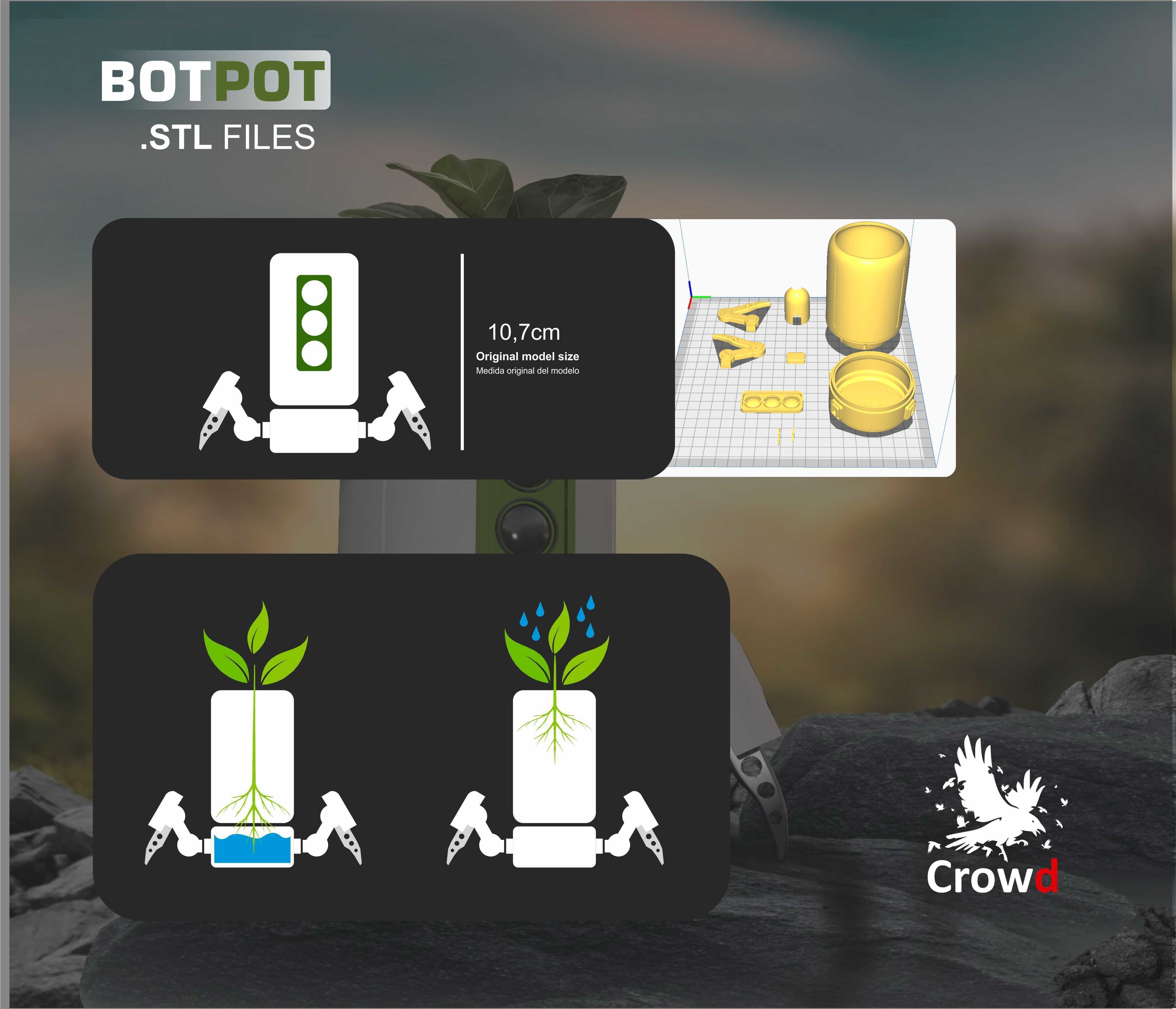 BOT POT DOUBLE IRRIGATION 3D print model_2