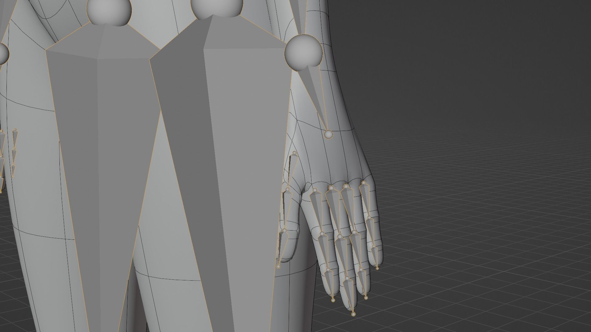 Female Anime Character Base Model Low-poly 3D model_12