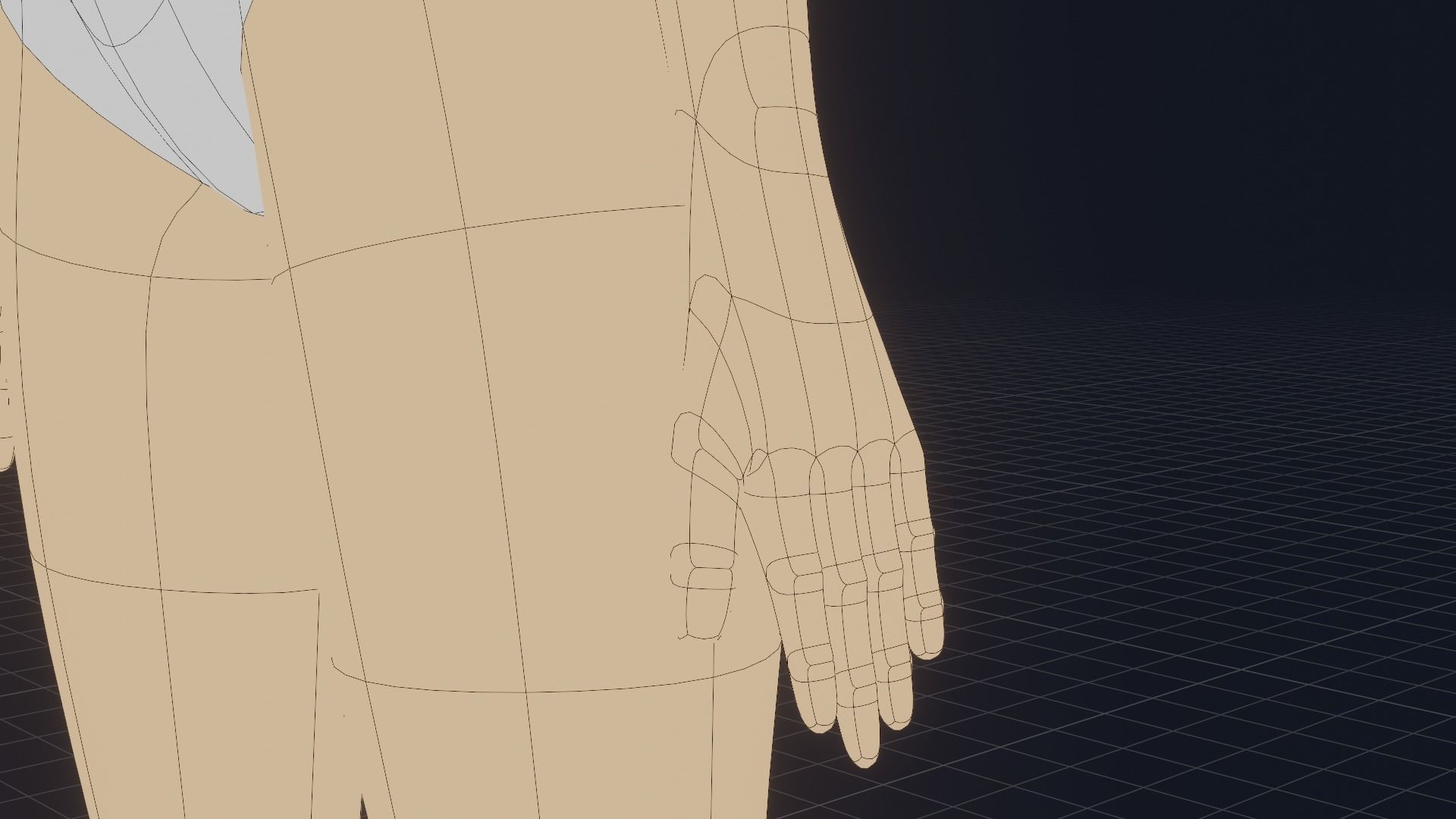 Female Anime Character Base Model Low-poly 3D model_10