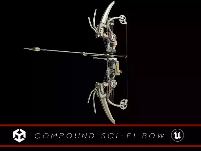 Sci-Fi Compound Bow Low-poly 3D model