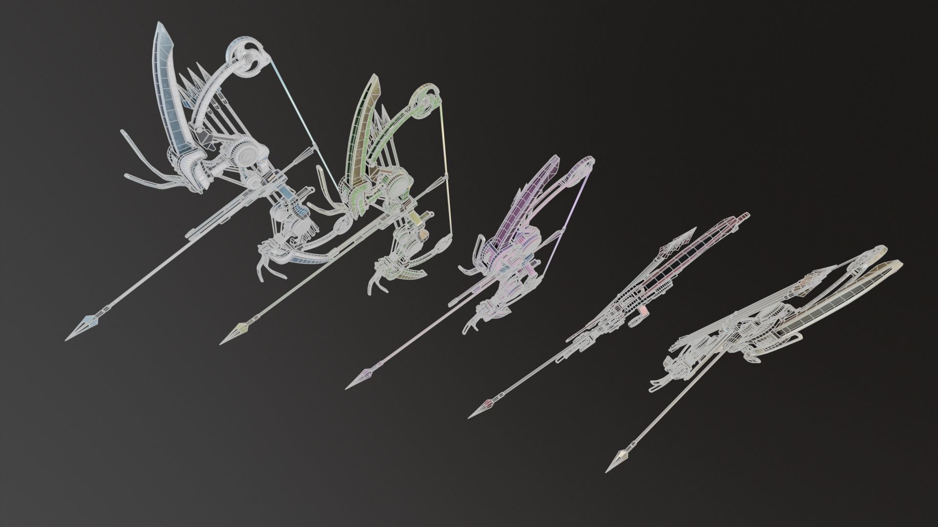 Sci-Fi Compound Bow Pack  3D Model Collection_17