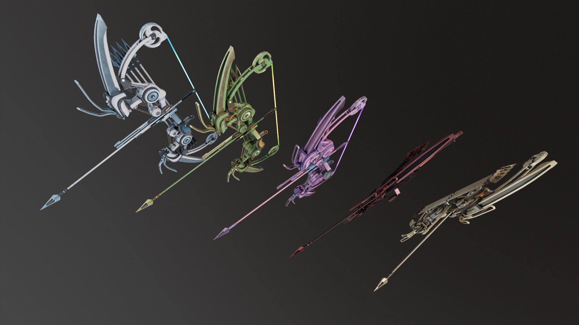 Sci-Fi Compound Bow Pack  3D Model Collection_19