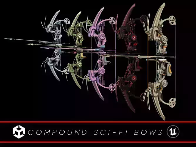 Sci-Fi Compound Bow Pack  3D Model Collection