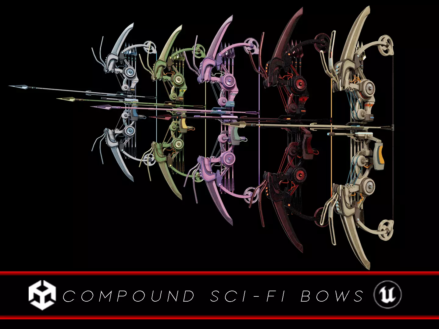 Sci-Fi Compound Bow Pack  3D Model Collection_0