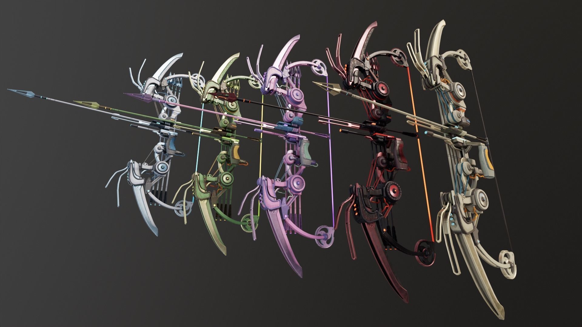 Sci-Fi Compound Bow Pack  3D Model Collection_16