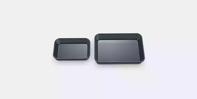 LYCKAD Ovenserving dish set of 2 Low-poly 3D model