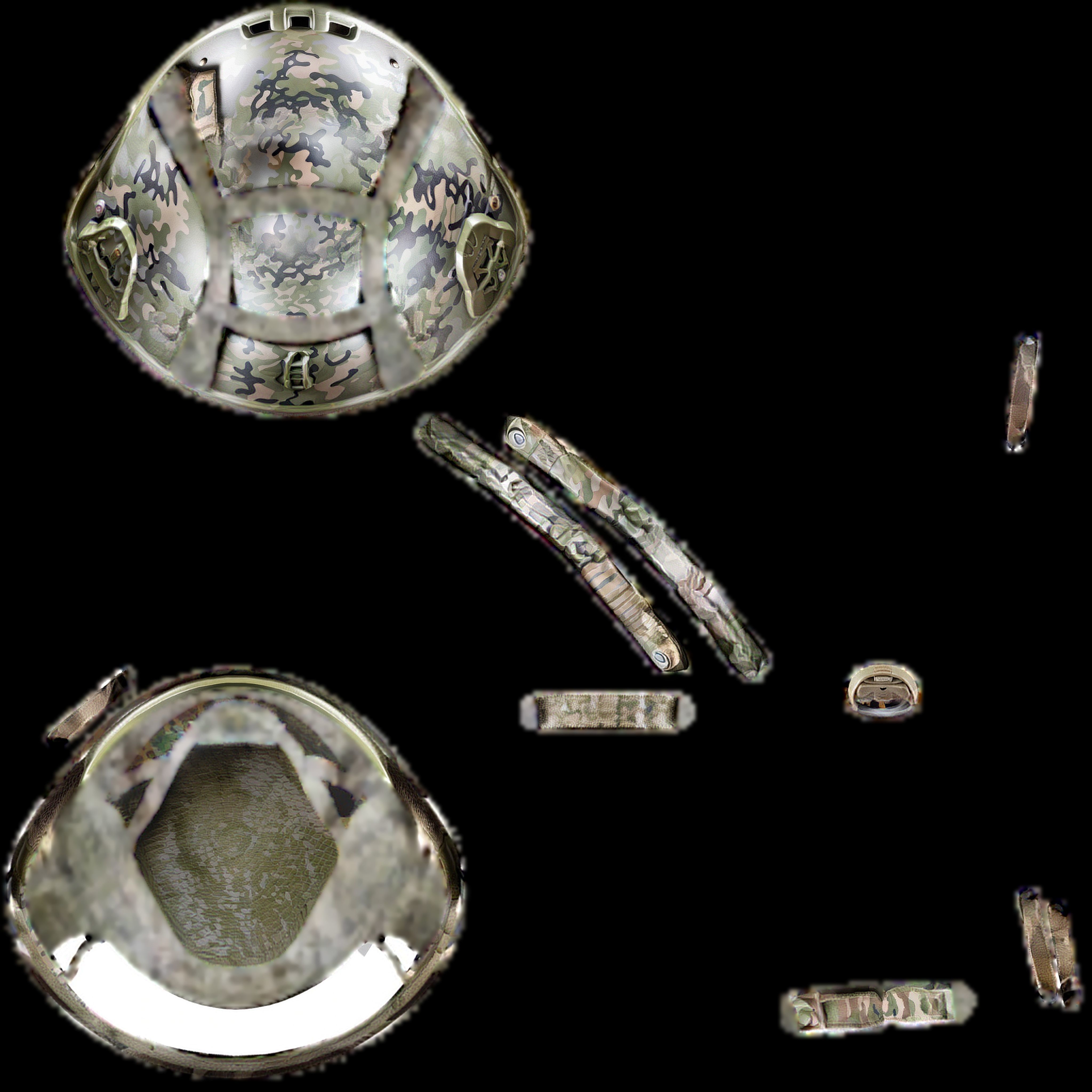 Military helmet PBR 4k Low-poly 3D model_3