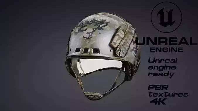 Military helmet PBR 4k Low-poly 3D model