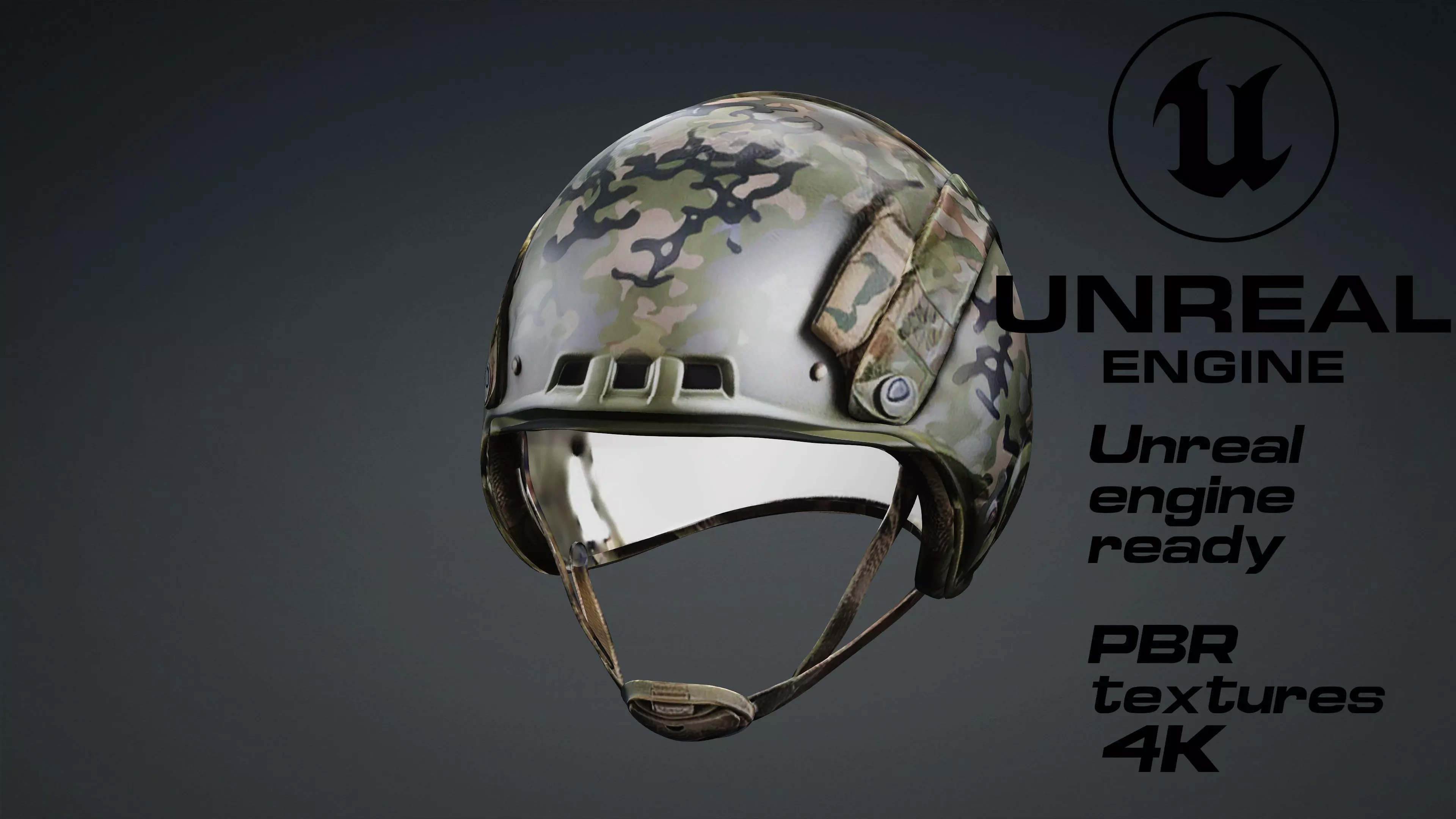 Military helmet PBR 4k Low-poly 3D model_0