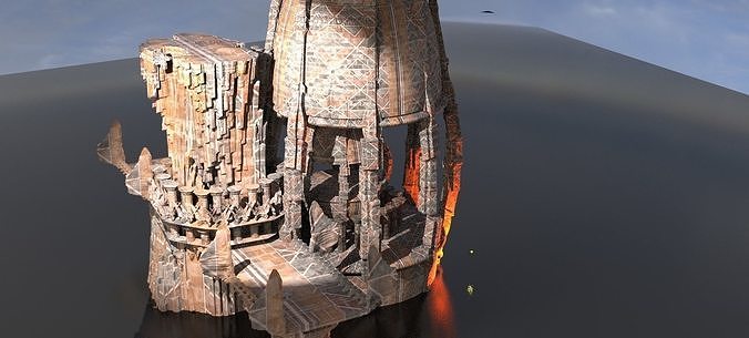 Ancient Kali Shiva Stone Ruins 3D model