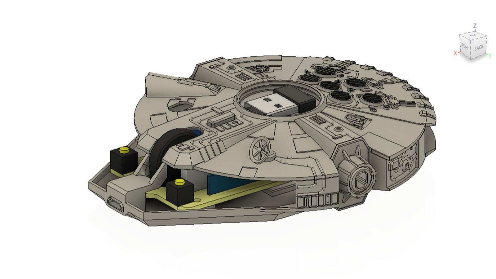 Millennium Falcon Mouse 3D print model_11