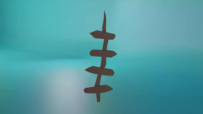 Wooden Signpost 3D print model