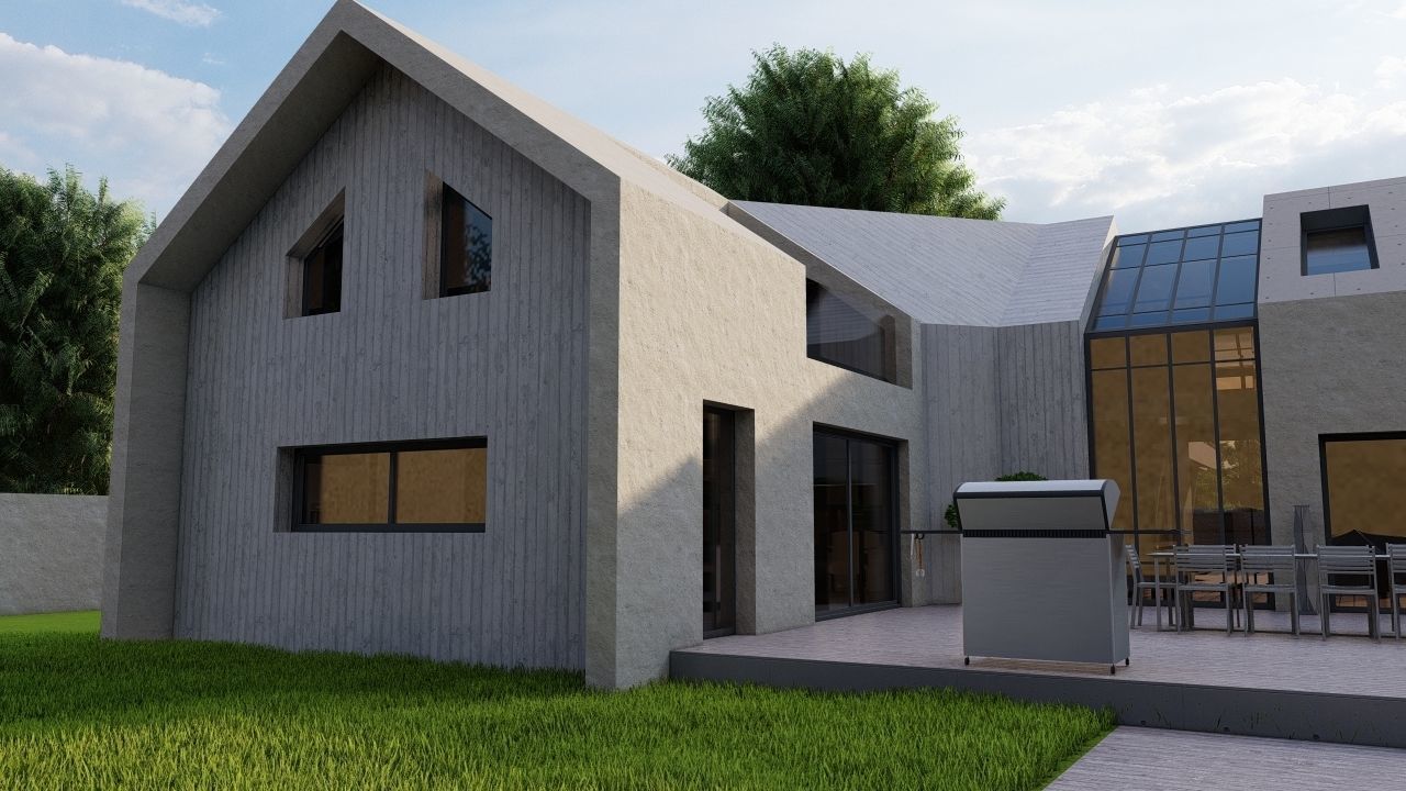 Casa Scene-villa-modern house 3D model_5