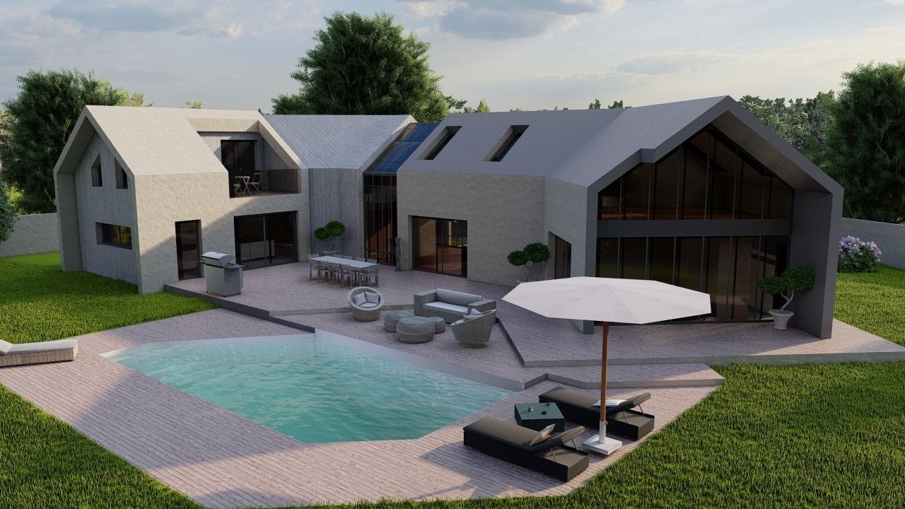 Casa Scene-villa-modern house 3D model_9