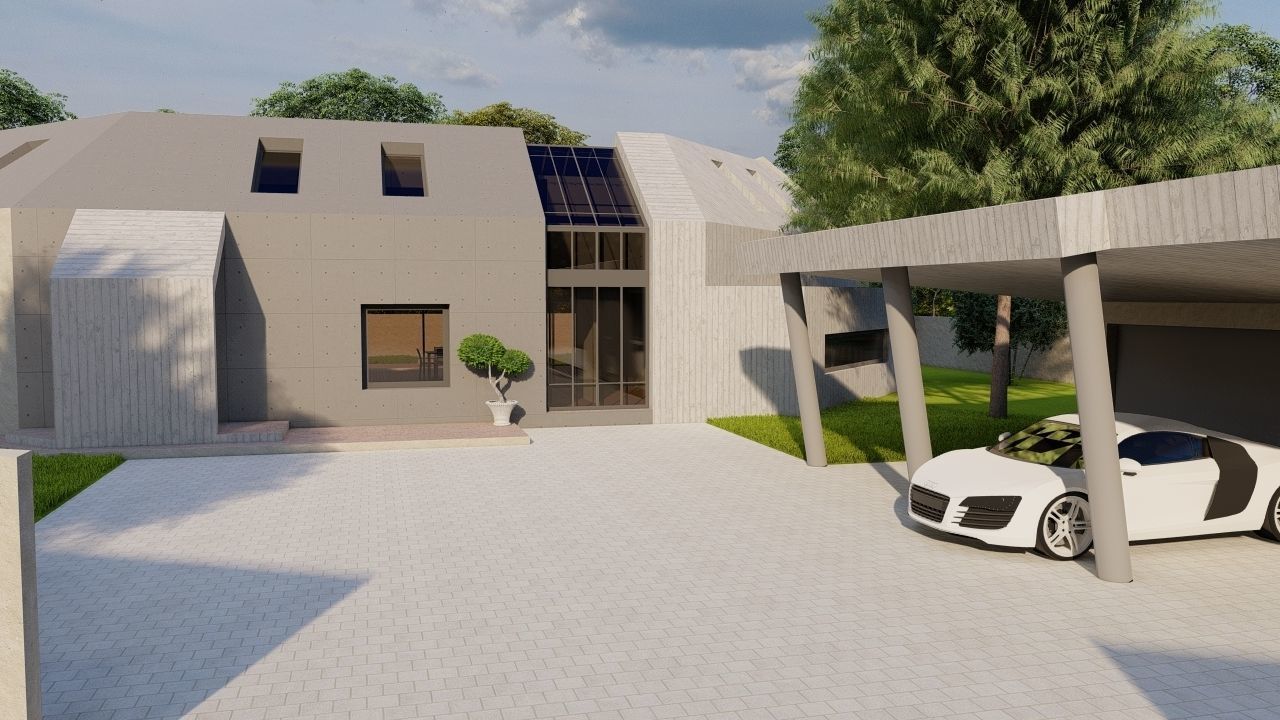 Casa Scene-villa-modern house 3D model_7