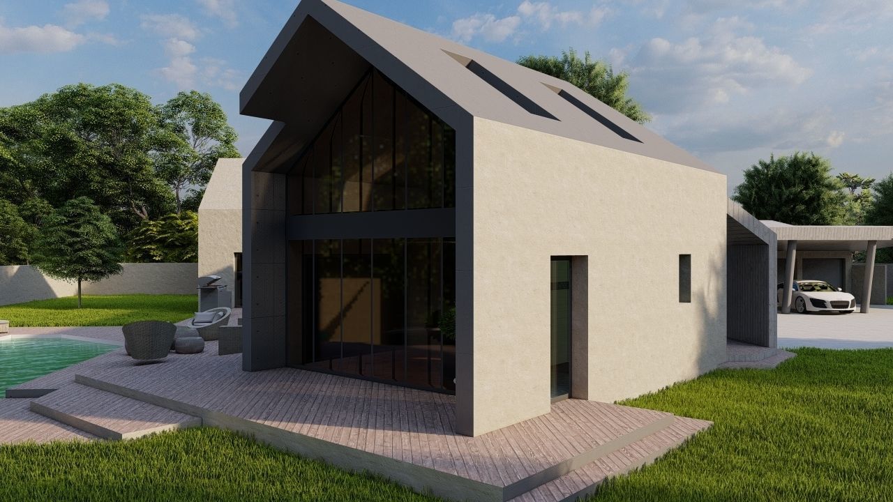 Casa Scene-villa-modern house 3D model_6