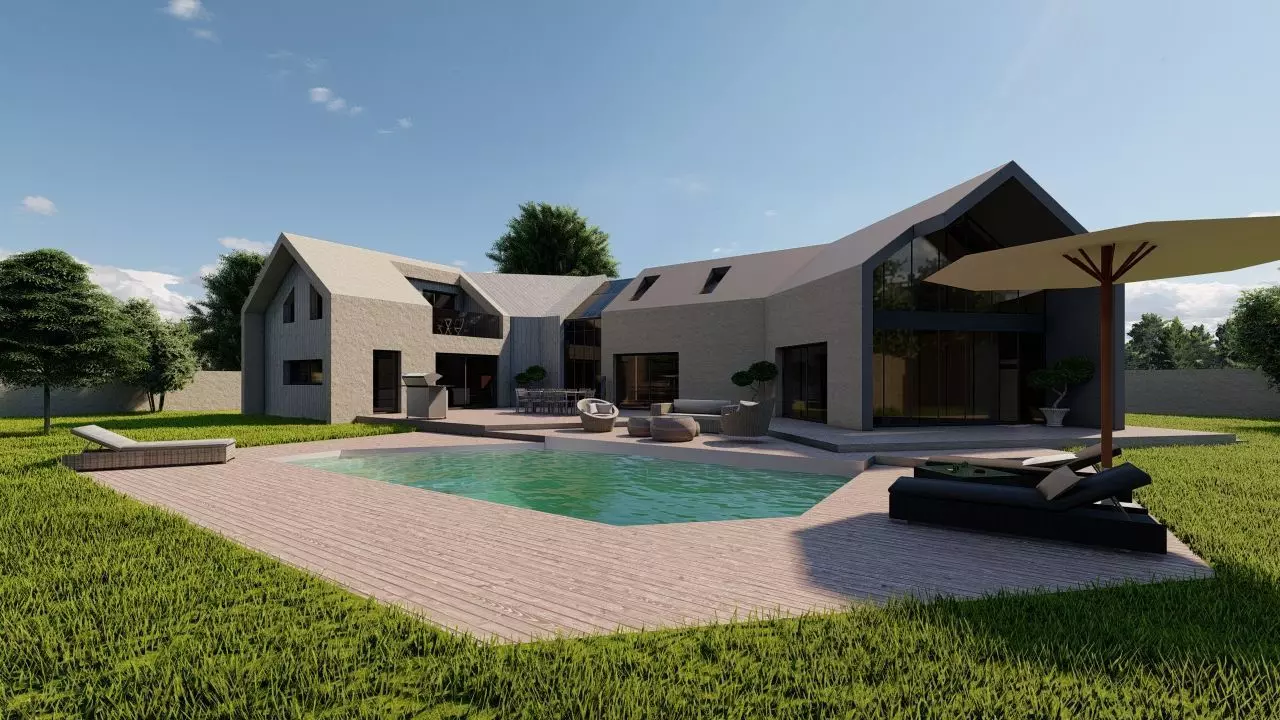 Casa Scene-villa-modern house 3D model_0