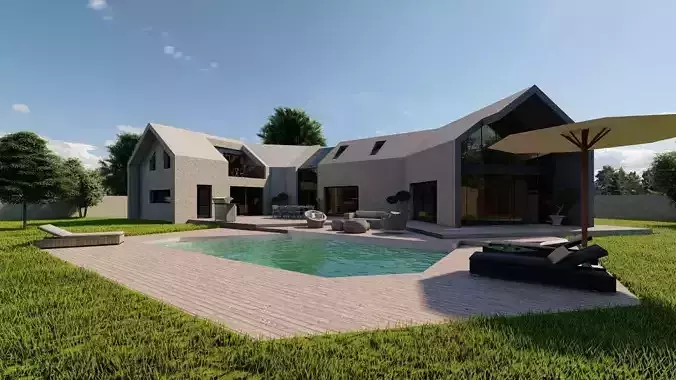 Casa Scene-villa-modern house 3D model Casa Scene-villa-modern house 3D model