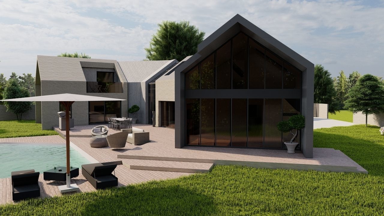 Casa Scene-villa-modern house 3D model_4