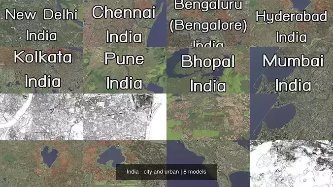 India - city and urban 3D Model Collection
