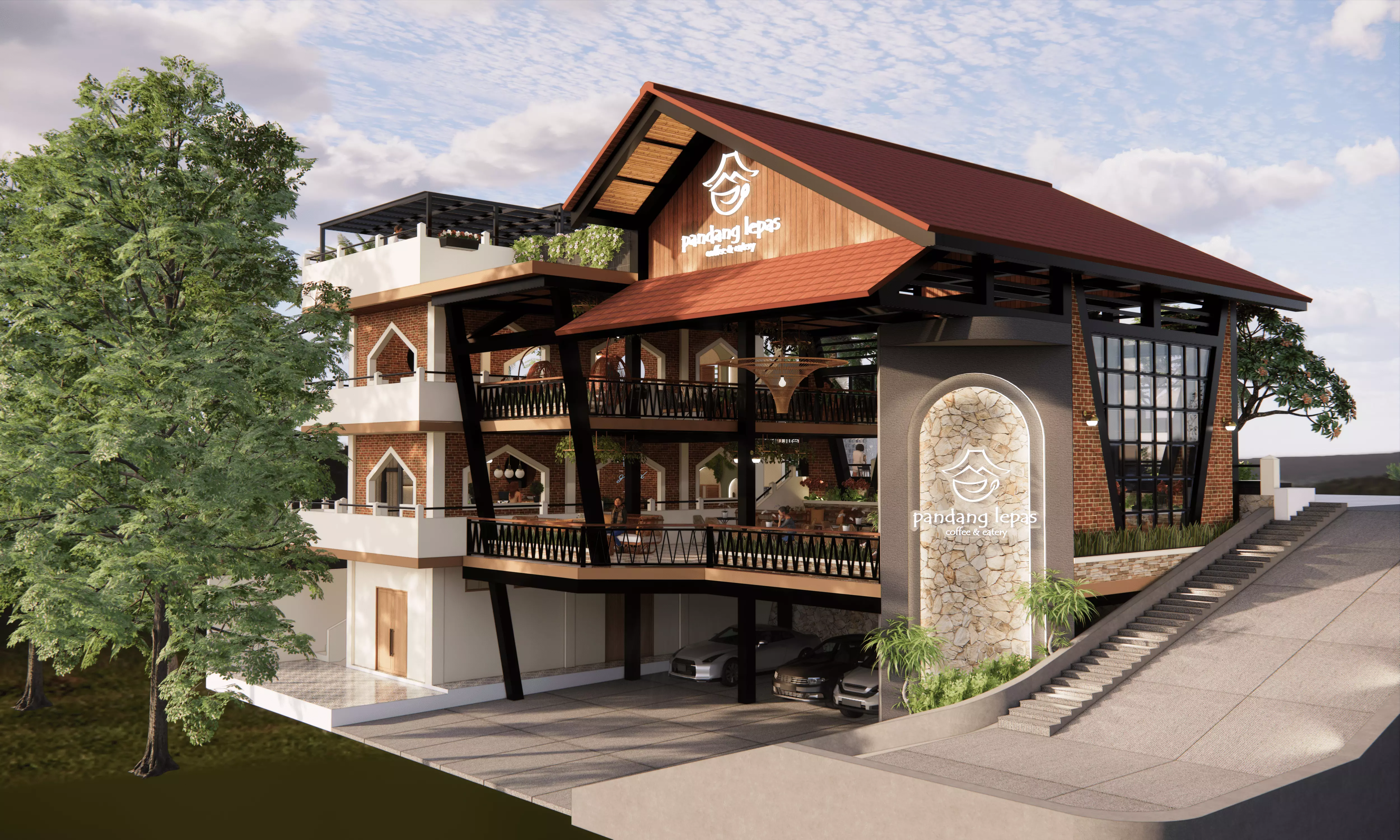 Padang Lepas Cafe 3D model_0