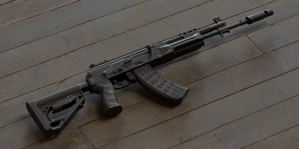 Assault Rifle Ak-12  Rig Low-poly 3D model_0