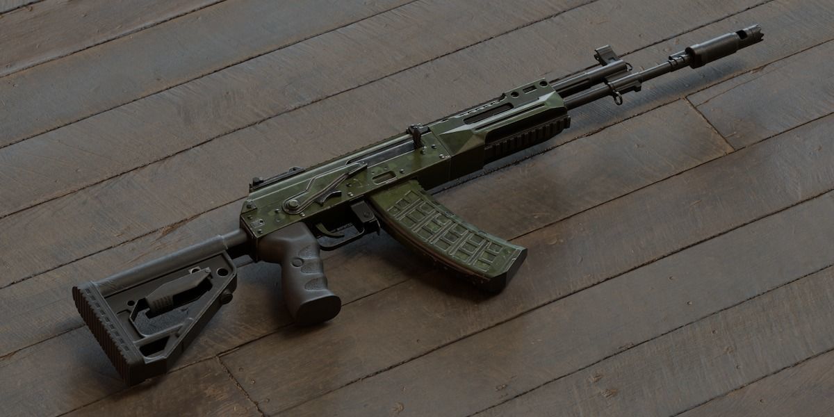 Assault Rifle Ak-12  Rig Low-poly 3D model_9