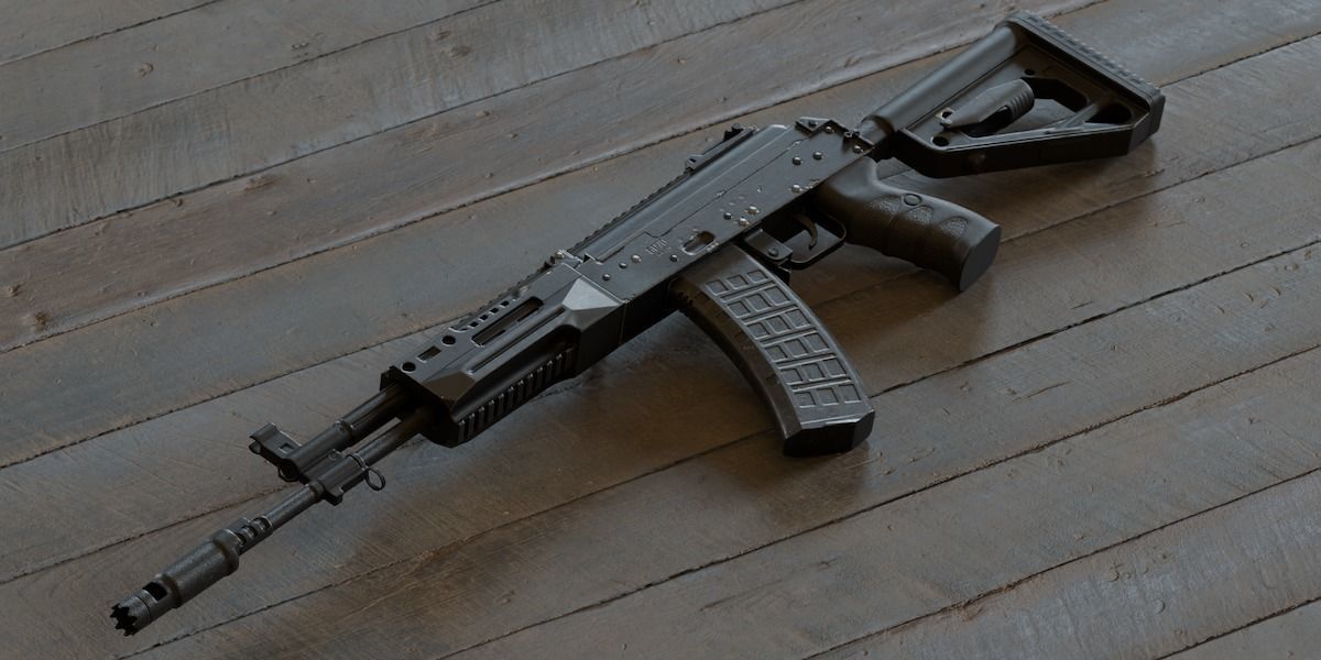 Assault Rifle Ak-12  Rig Low-poly 3D model_1