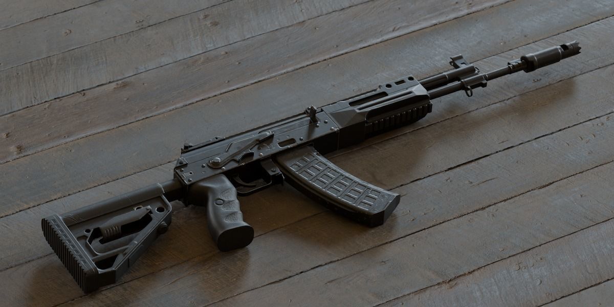 Assault Rifle Ak-12  Rig Low-poly 3D model_2