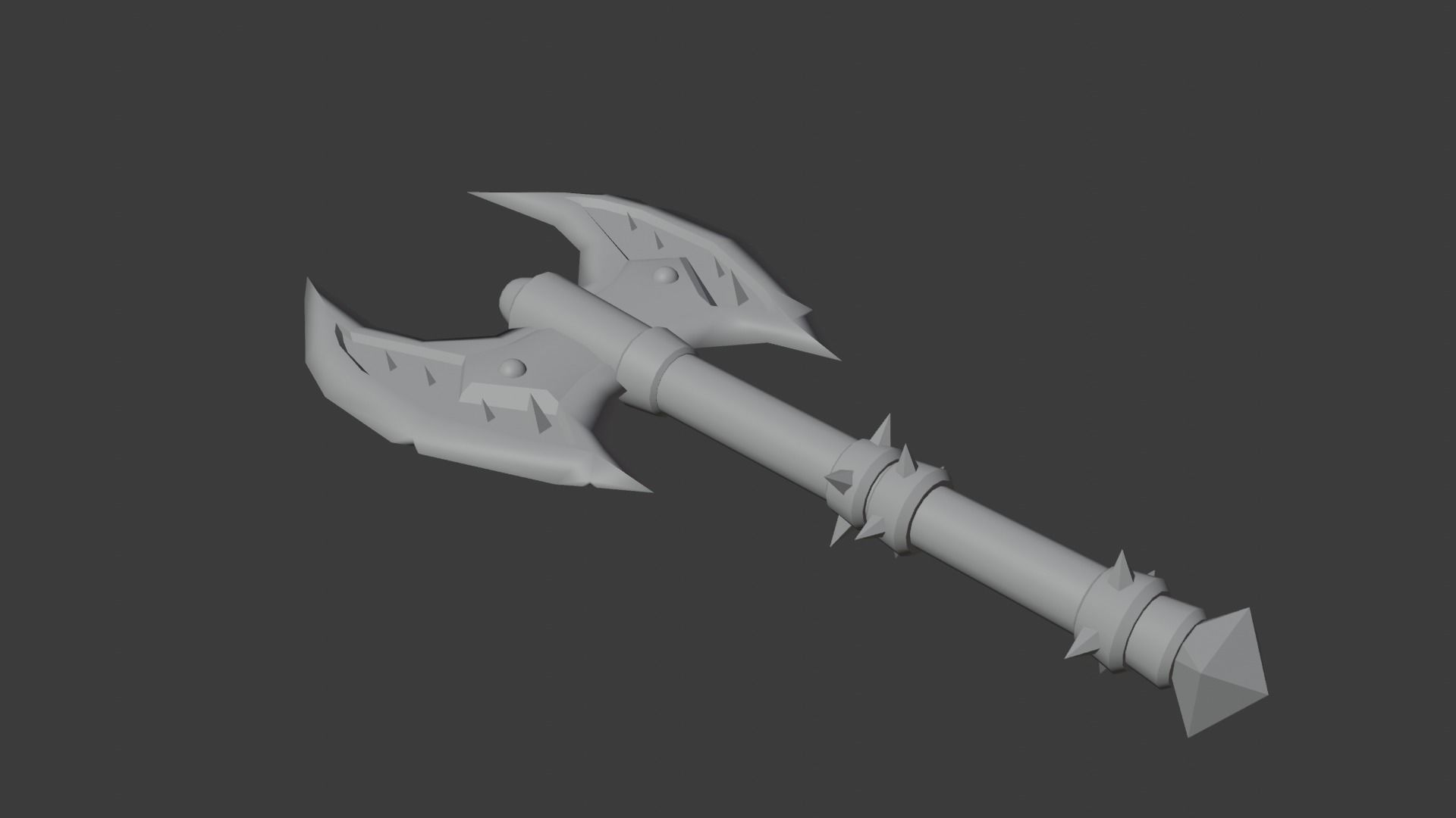 Viking axe 3d Low Poly 3D print model_2