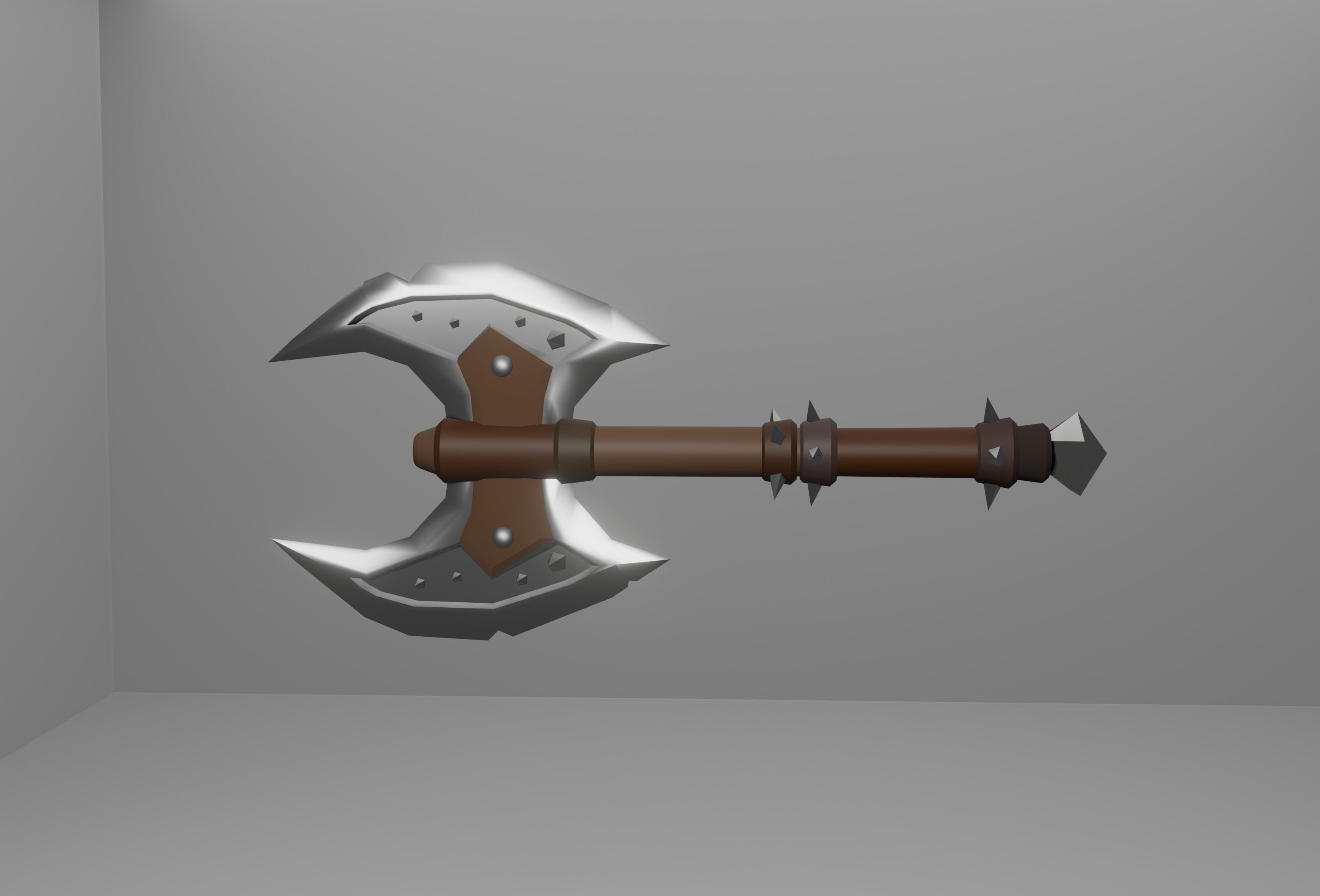 Viking axe 3d Low Poly 3D print model_4