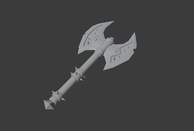 Viking axe 3d Low Poly 3D print model