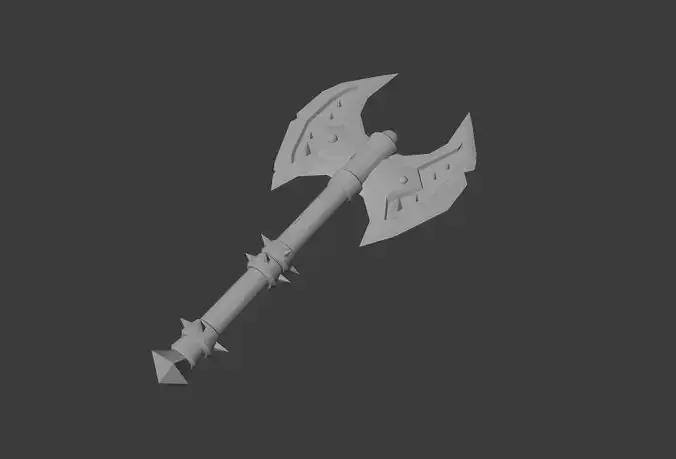 Viking axe 3d Low Poly