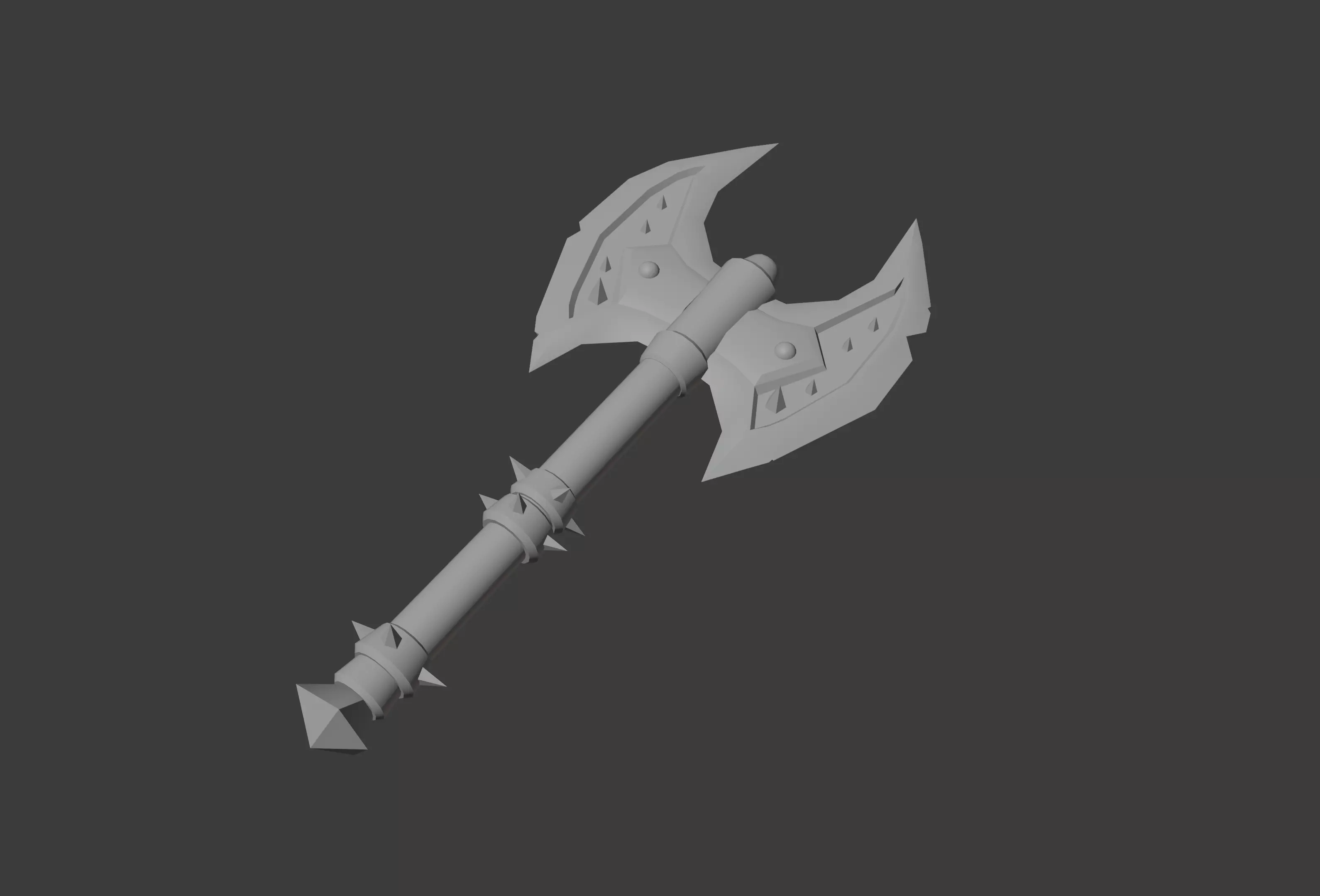 Viking axe 3d Low Poly 3D print model_0