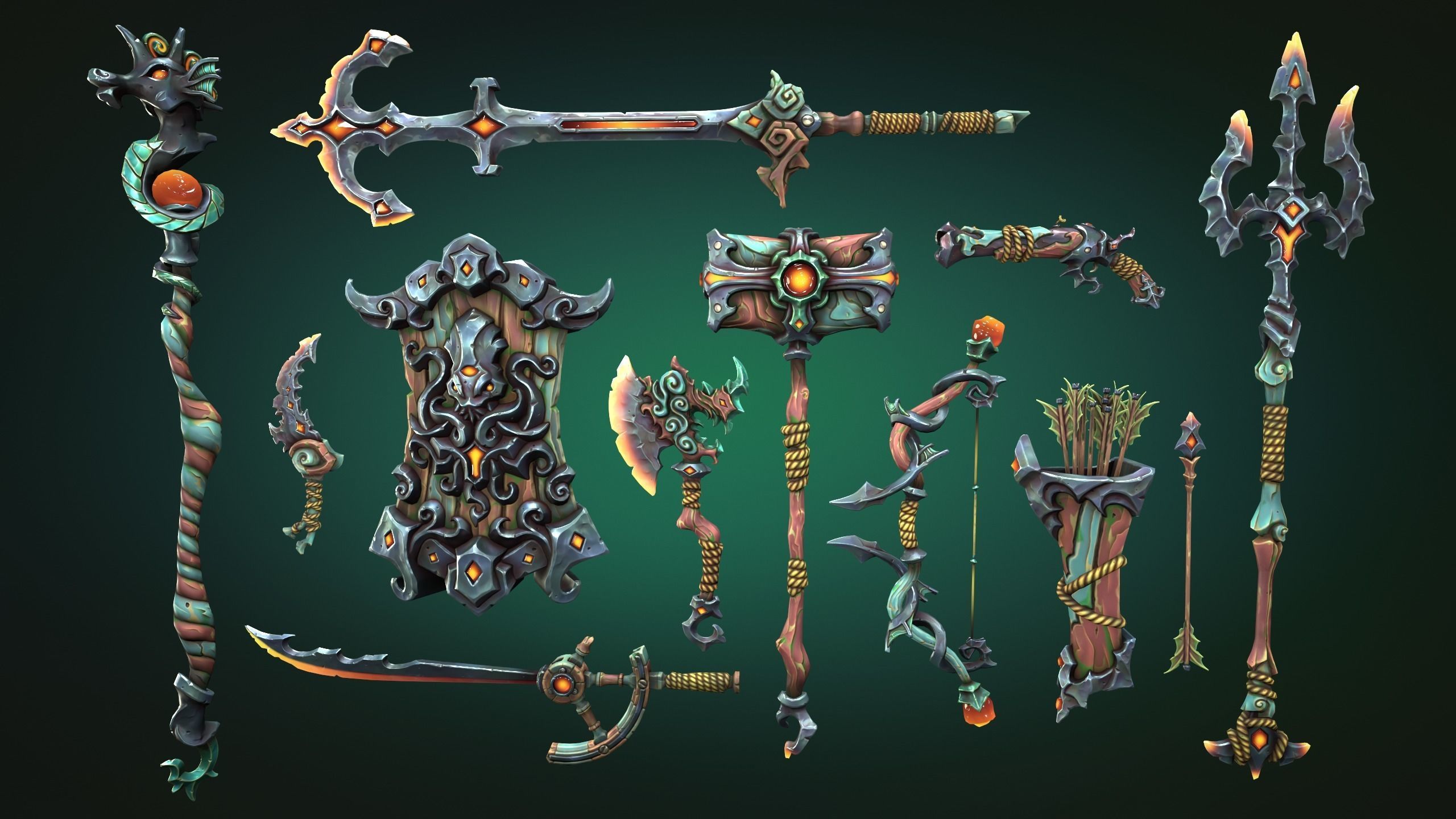 Coastal weapons collection 3d print 3D print model_12