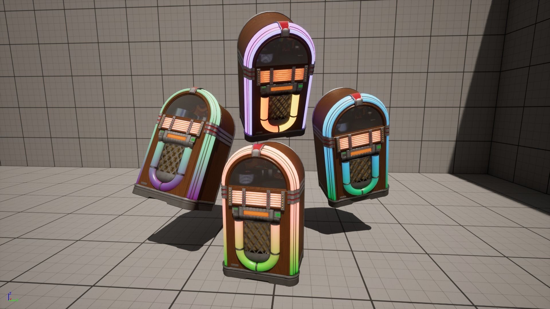 Retro Jukebox Low-poly 3D model_13