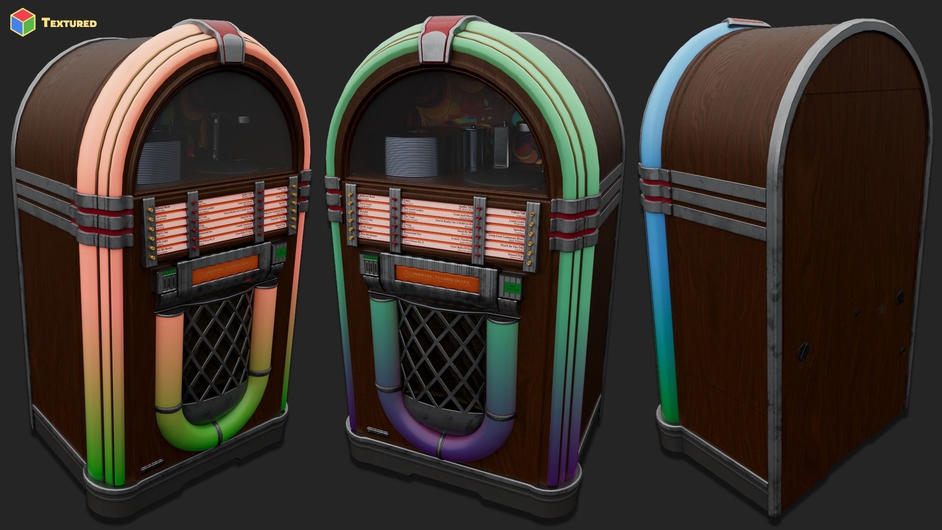 Retro Jukebox Low-poly 3D model_3